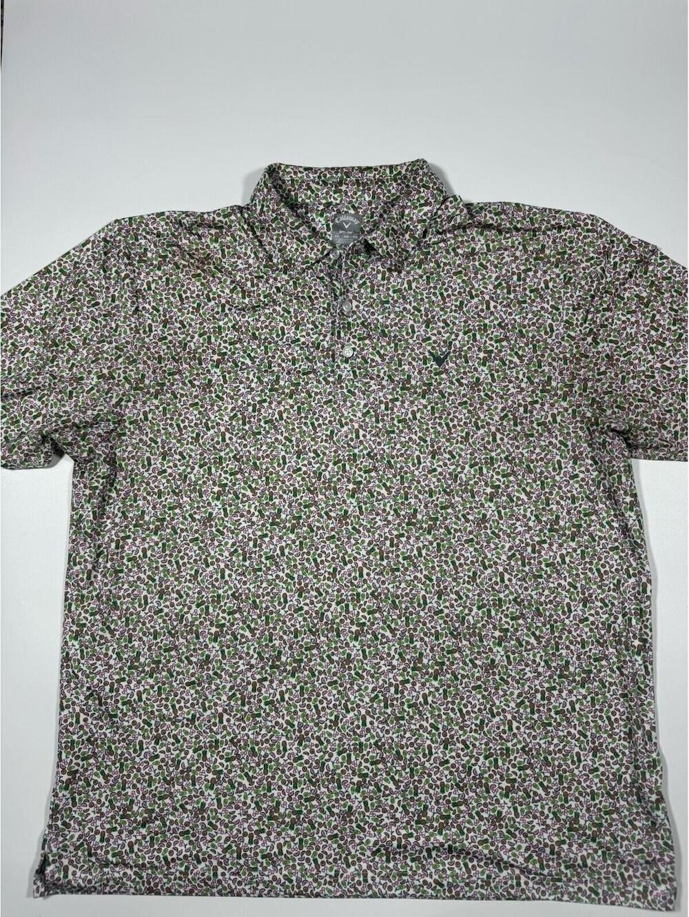 Callaway Opti Dri Polo Shirt XXL Fruit Print Golf Stretch Performance
